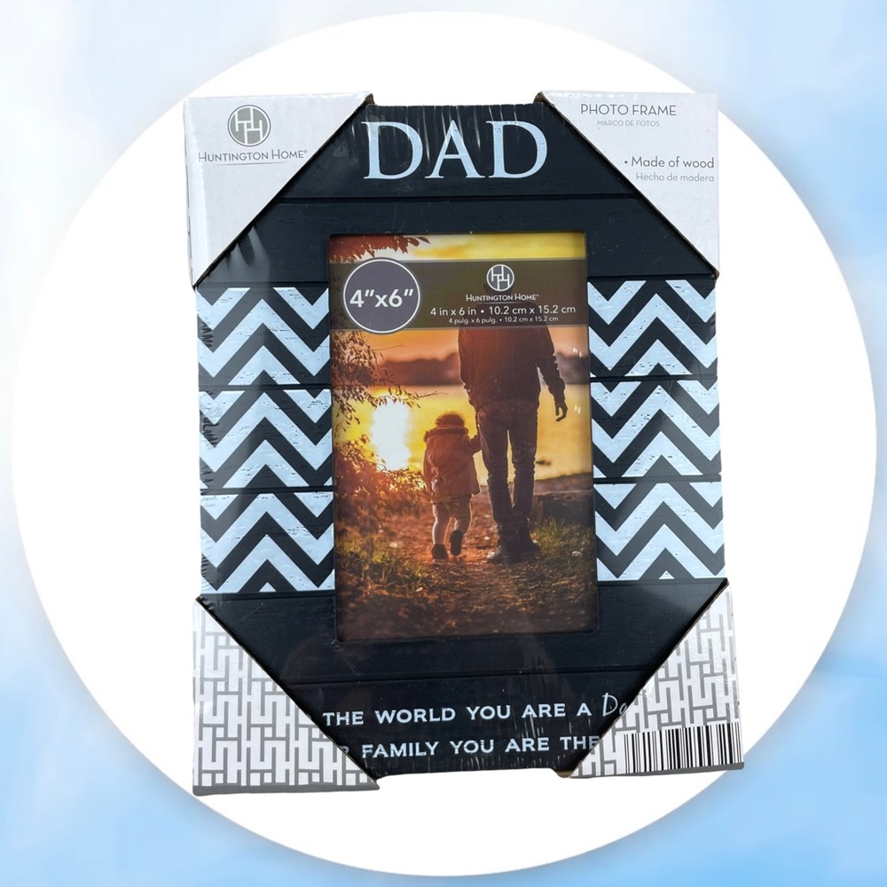 💙 3 for $12 Huntington Home Dad Black Wooden Picture Frame 4”x6” Photo Frame